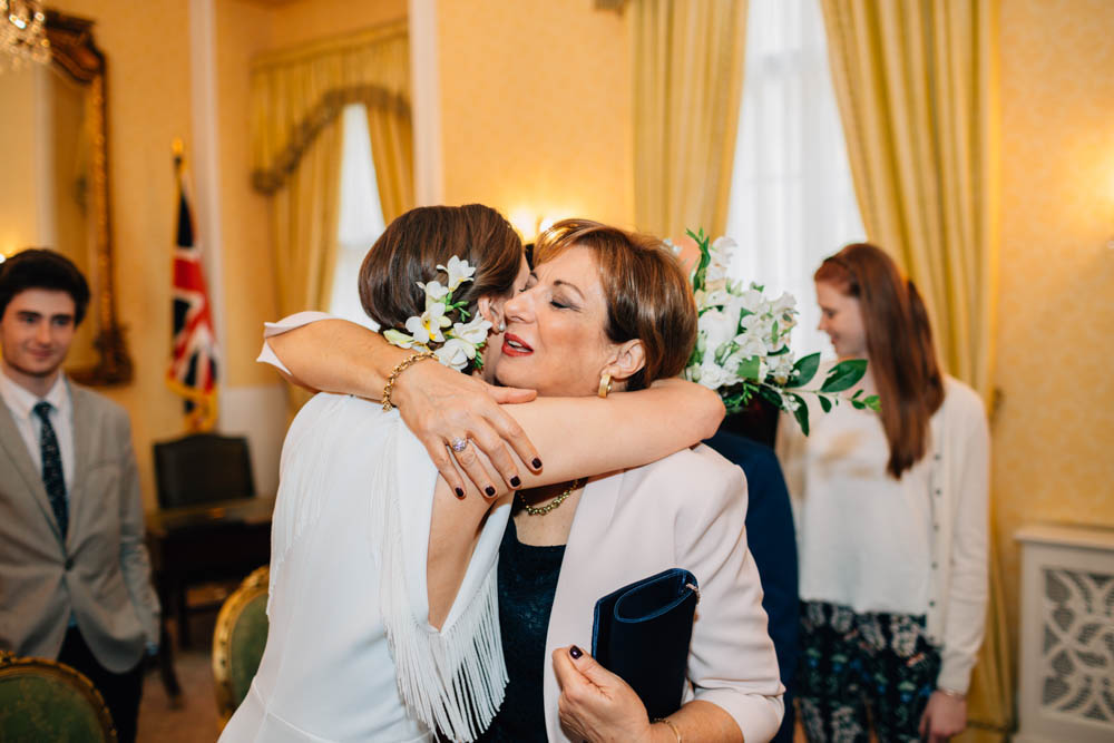 mom's hug after ceremony