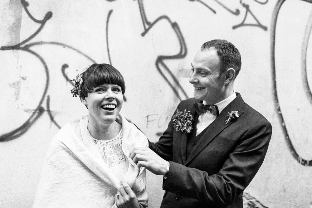 Dalia & Tomas posing in black and white shot, taken by destination wedding photographer Tomas